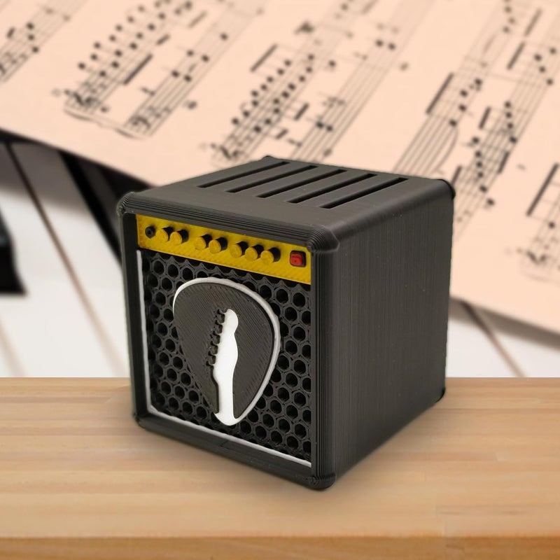 Chordwave Guitar Pick Display Holder Unique Retro Guitar Amp Model Guitar Picks Holder Pick Organizer & Display Case Gift for Music Enthusiasts and Guitar Players, Black - Image 4